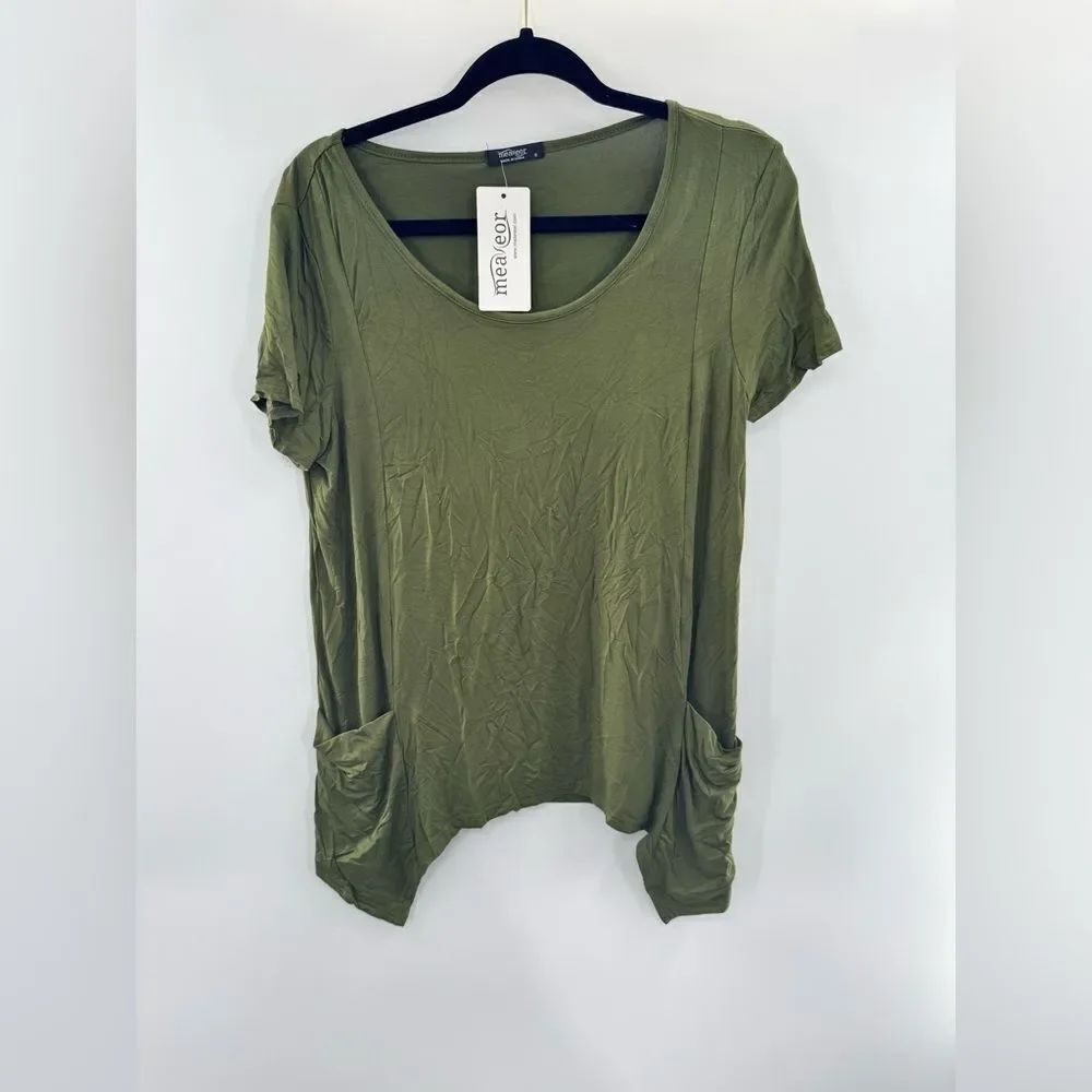 3for$20 Meaneor Olive Green Women's Top with Pockets size: Small or Medium